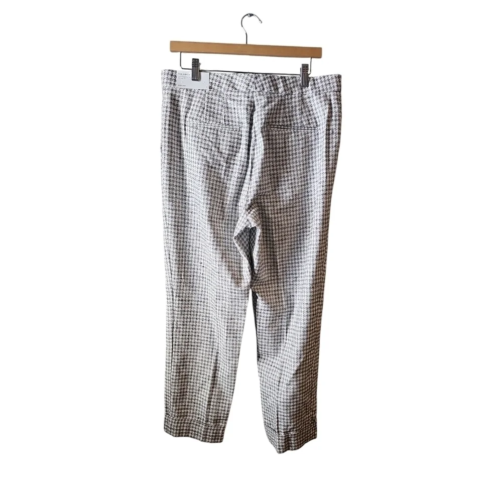 Ann Taylor Houndstooth high waist ankle pants sz 10 white black new WP87